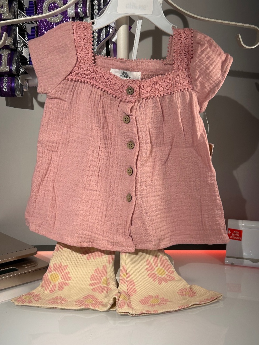 Wonderluxe Girl's 2pc Outfit, sz 12 mths (B54)